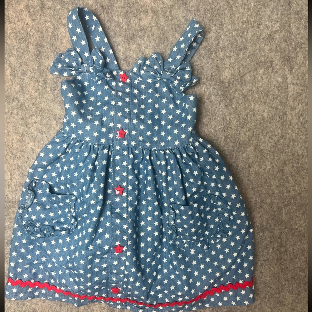 Goodlad Toddler Girl Size 3 chambray America Stars‎ Sleeveless dress